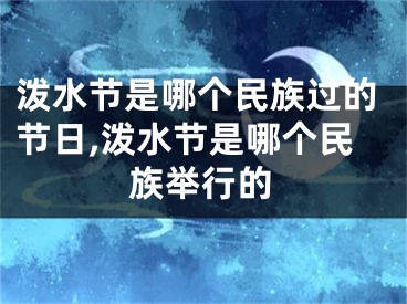 泼水节是哪个民族过的节日,泼水节是哪个民族举行的