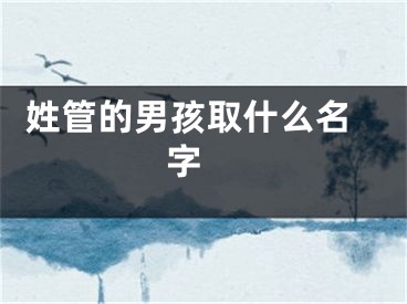  姓管的男孩取什么名字 