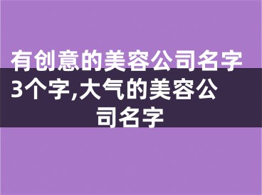 有创意的美容公司名字3个字,大气的美容公司名字