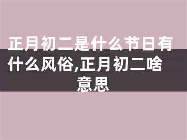 正月初二是什么节日有什么风俗,正月初二啥意思