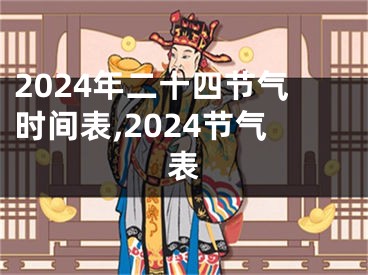 2024年二十四节气时间表,2024节气表