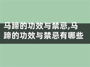 马蹄的功效与禁忌,马蹄的功效与禁忌有哪些