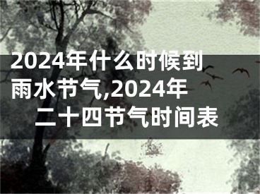 2024年什么时候到雨水节气,2024年二十四节气时间表