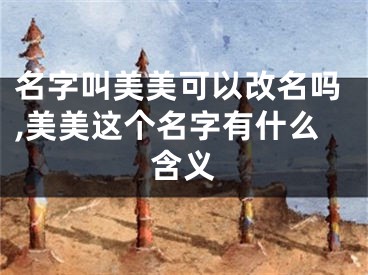 名字叫美美可以改名吗,美美这个名字有什么含义