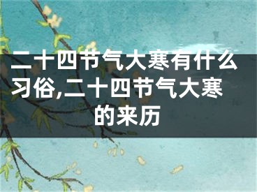 二十四节气大寒有什么习俗,二十四节气大寒的来历