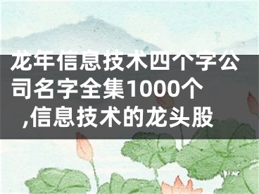 龙年信息技术四个字公司名字全集1000个,信息技术的龙头股