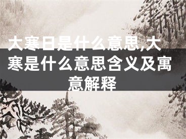 大寒日是什么意思,大寒是什么意思含义及寓意解释