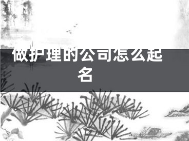  做护理的公司怎么起名 