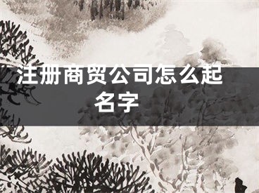  注册商贸公司怎么起名字 