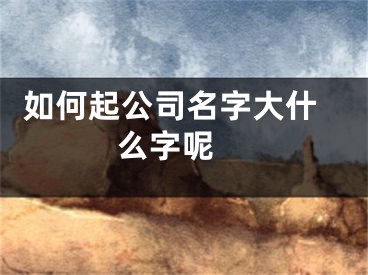  如何起公司名字大什么字呢 