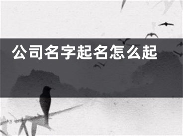  公司名字起名怎么起 