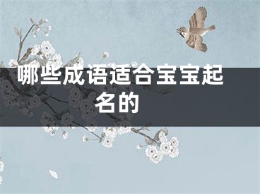  哪些成语适合宝宝起名的 