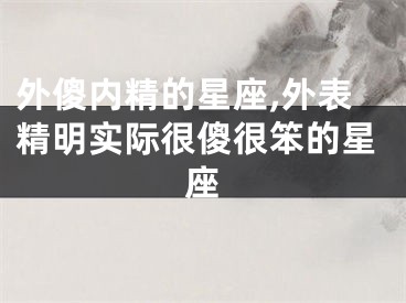 外傻内精的星座,外表精明实际很傻很笨的星座