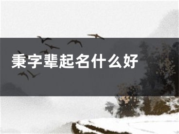  秉字辈起名什么好 