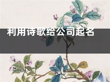  利用诗歌给公司起名 