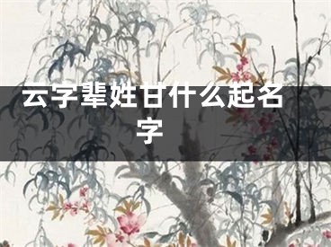  云字辈姓甘什么起名字 