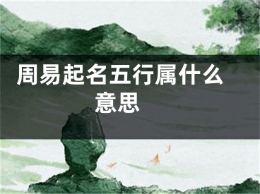  周易起名五行属什么意思 