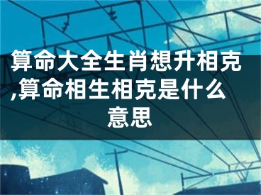 算命大全生肖想升相克,算命相生相克是什么意思