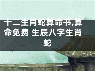 十二生肖蛇算命书,算命免费 生辰八字生肖蛇