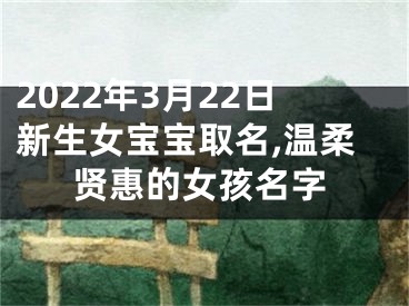 2022年3月22日新生女宝宝取名,温柔贤惠的女孩名字