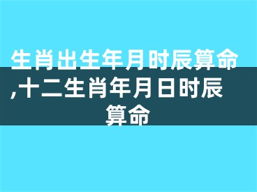 生肖出生年月时辰算命,十二生肖年月日时辰算命