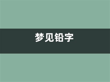 梦见铅字