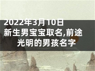 2022年3月10日新生男宝宝取名,前途光明的男孩名字