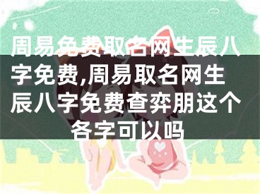 周易免费取名网生辰八字免费,周易取名网生辰八字免费查弈朋这个各字可以吗