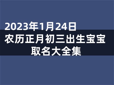 2023年1月24日农历正月初三出生宝宝取名大全集