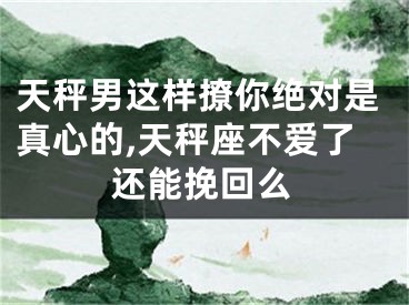 天秤男这样撩你绝对是真心的,天秤座不爱了还能挽回么