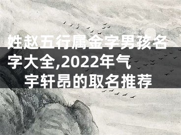 姓赵五行属金字男孩名字大全,2022年气宇轩昂的取名推荐