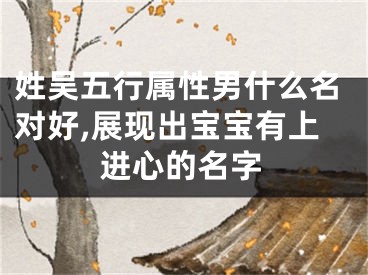 姓吴五行属性男什么名对好,展现出宝宝有上进心的名字