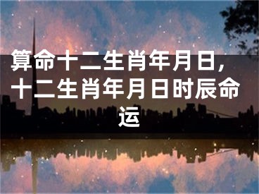 算命十二生肖年月日,十二生肖年月日时辰命运