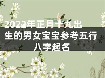 2022年正月十九出生的男女宝宝参考五行八字起名