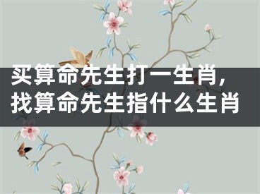 买算命先生打一生肖,找算命先生指什么生肖