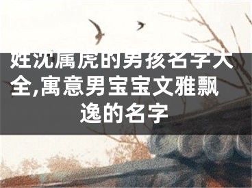 姓沈属虎的男孩名字大全,寓意男宝宝文雅飘逸的名字