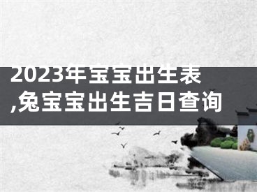 2023年宝宝出生表,兔宝宝出生吉日查询