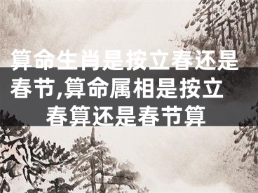 算命生肖是按立春还是春节,算命属相是按立春算还是春节算