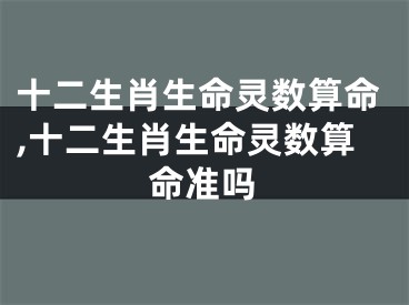 十二生肖生命灵数算命,十二生肖生命灵数算命准吗