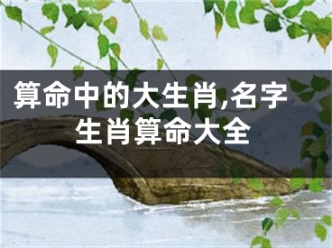 算命中的大生肖,名字生肖算命大全