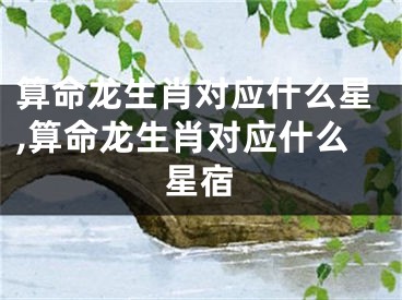 算命龙生肖对应什么星,算命龙生肖对应什么星宿