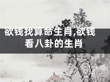 欲钱找算命生肖,欲钱看八卦的生肖