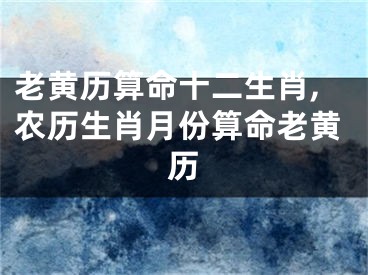 老黄历算命十二生肖,农历生肖月份算命老黄历