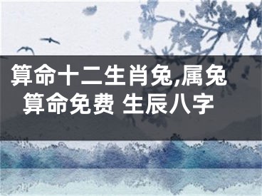 算命十二生肖兔,属兔算命免费 生辰八字