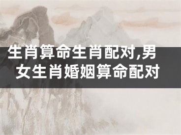 生肖算命生肖配对,男女生肖婚姻算命配对