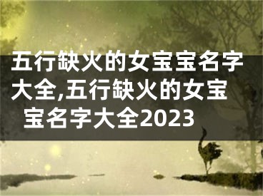 五行缺火的女宝宝名字大全,五行缺火的女宝宝名字大全2023