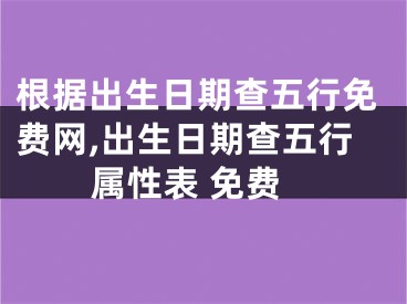 根据出生日期查五行免费网,出生日期查五行属性表 免费