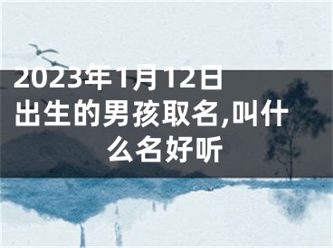 2023年1月12日出生的男孩取名,叫什么名好听