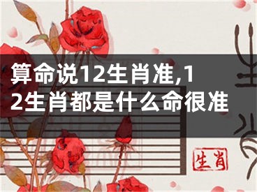 算命说12生肖准,12生肖都是什么命很准