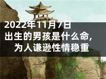 2022年11月7日出生的男孩是什么命,为人谦逊性情稳重